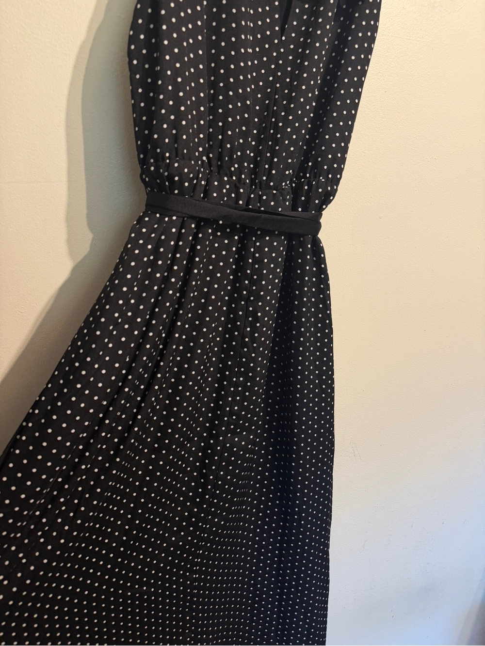 Draper James Black Polka Dot Tie-Back Midi Dress - Picture 7 of 9